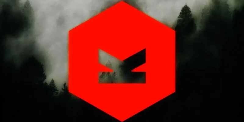 Logo de Kirby par-dessus une forêt dans la brume