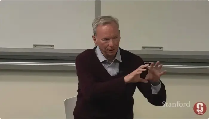 Extrait de la captation vidéo de la conférence d'Eric Schmidt à Stanford