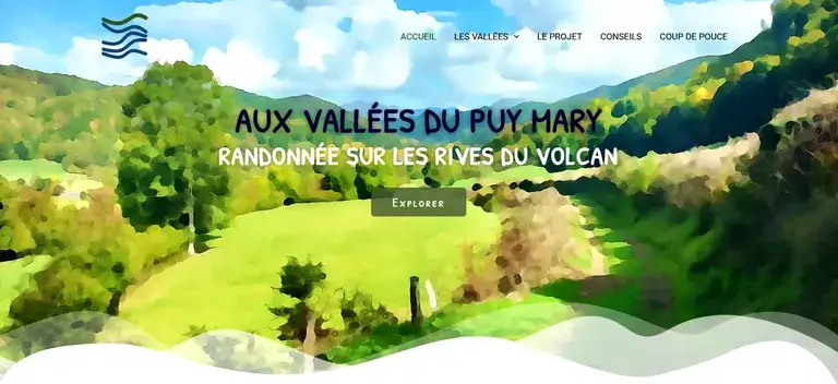 Aperçu de la page d'accueil du site aux-vallees-du-puy-mary.fr