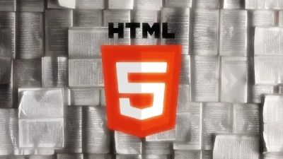 Logo HTML5 devant une multitude de pages imprimées