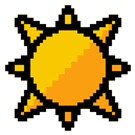 Icône représentant le soleil sous forme pixelisée